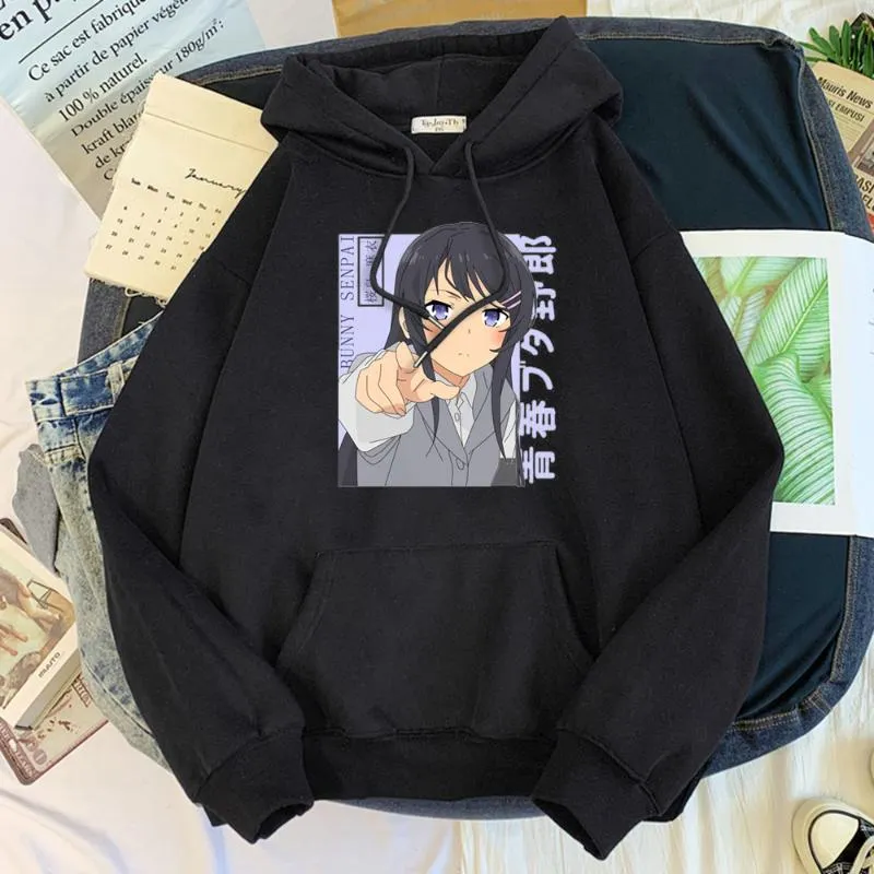 Heren Hoodies Sweatshirts Mens Sweateranime Karakters Sakurajima Mai Printed ClothingMan O-hals Beknopt Oversize Sudadera Fleece Warm Plezier