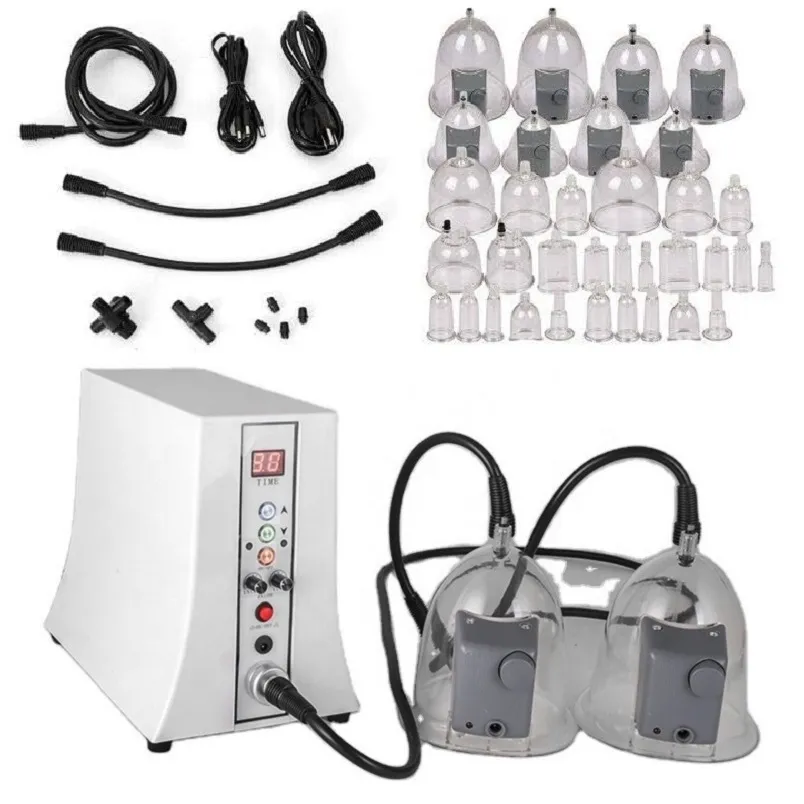 Electric Vacuum Therapy Massager With Vibrators Cups For Breast Lift Augmentation & Buttock Enlargement & Lymphatic Drainage