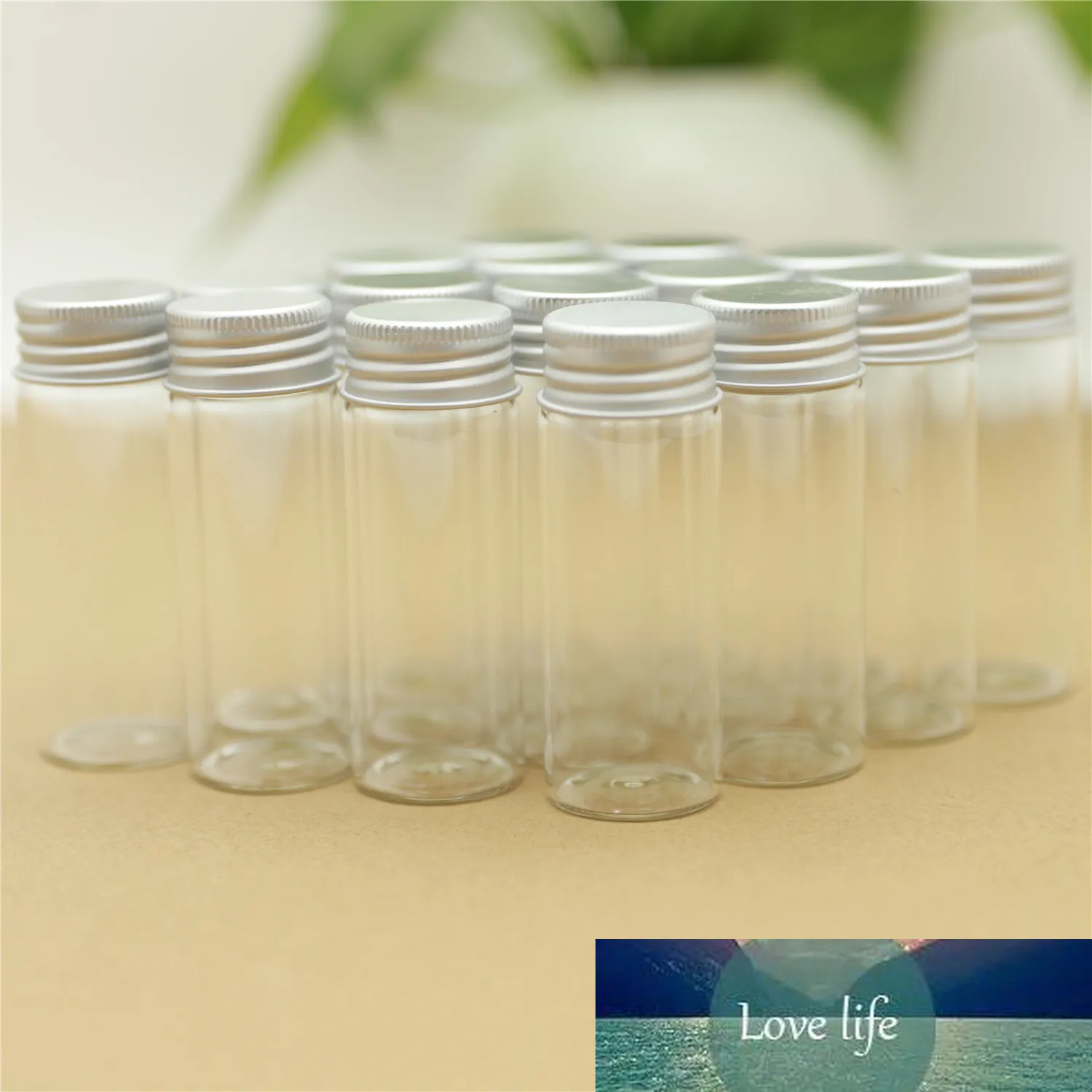 12 pièces 30*80mm 40 ml petite bouteille en verre bouchons en aluminium minuscules bocaux en verre flacon Transparent verre conteneurs parfum