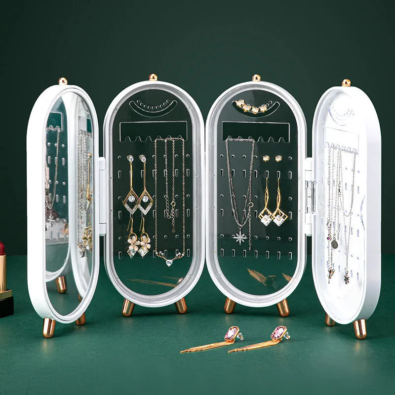 Foldable Jewelry Storage Box With 4 Doors 240 Holes And Large Capacity For Earrings Bracelets Necklace Set Below 100 Plates Or More Portable Organizer 210330 From Luo09 11.12 DHgate.Com