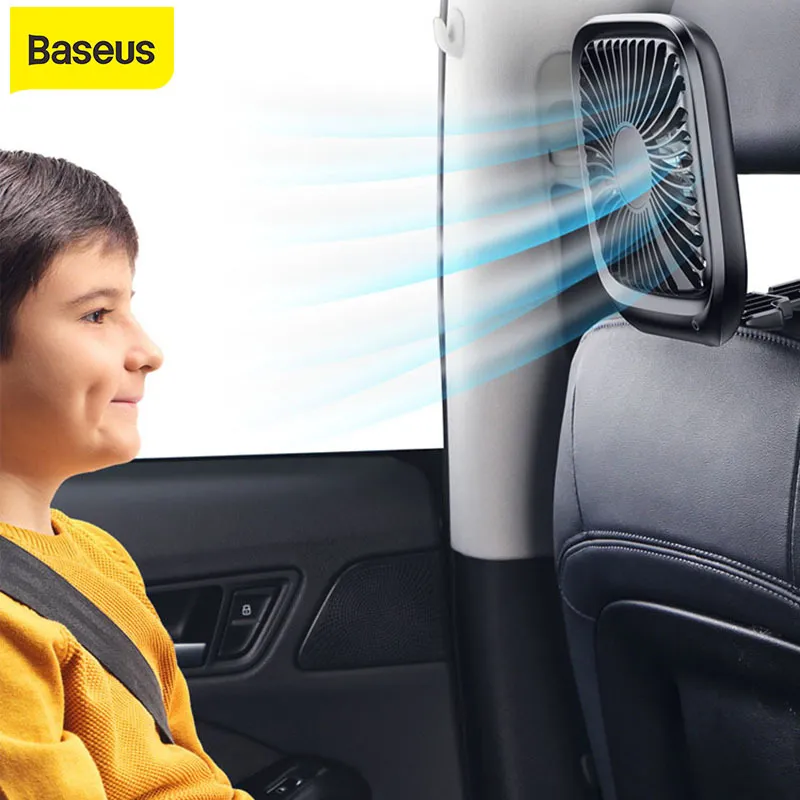 Baseus voiture siège arrière Mini USB pliable silencieux refroidisseur Portable refroidissement par Air utiliser bureau bureau ventilateur trois degrés vitesse du vent
