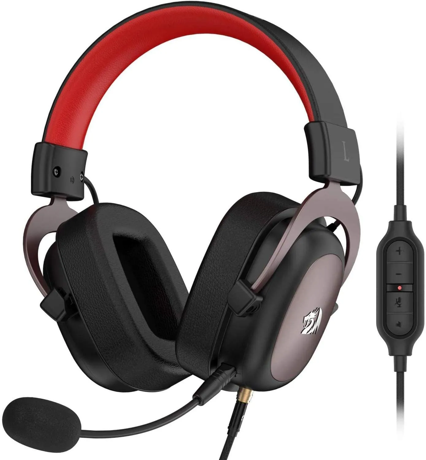 Redragon H510 Zeus Wired Game Headset 7.1 Surround Sound Memory Memory Soam Almofada com microfone removível PC / PS4 e Xbox One