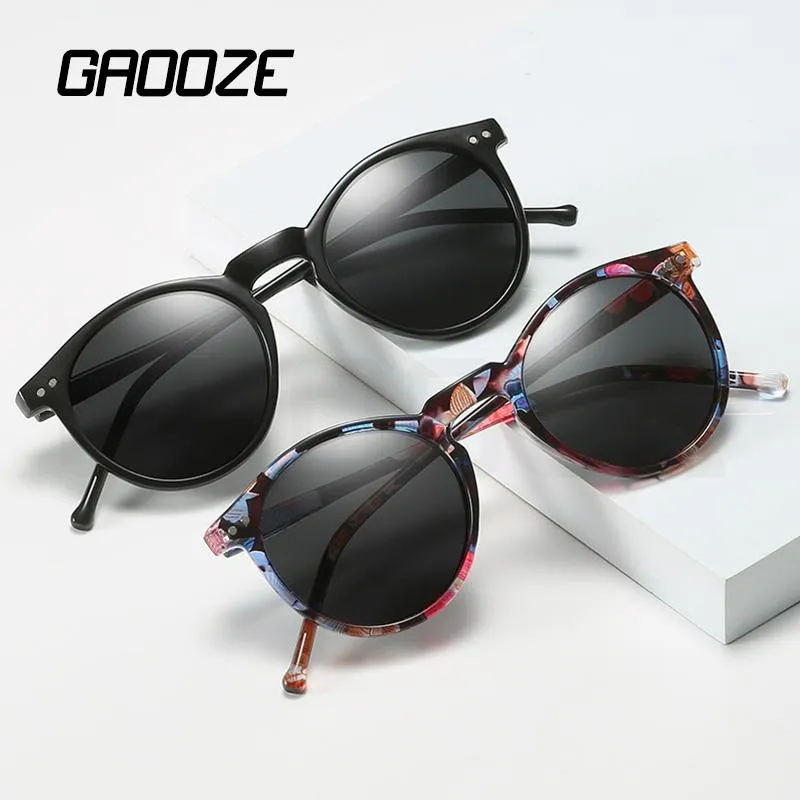 Sunglasses GAOOZE Round Ladies Fashionable Anti-glare Polarized Glasses TAC Female Woman LXD500