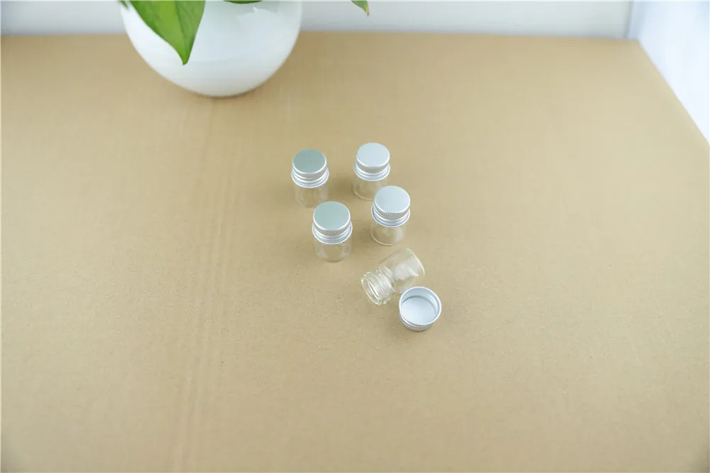 100CSlot 22100mm 5ml Tiny Glass Bottles storage bottles & jar Glass Small Jars Vials Mini Containers DECORATIVE Bottles (4)