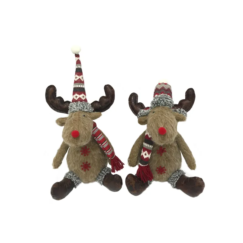 Julprydnad Plysch Sitting Deer Elk Decorations