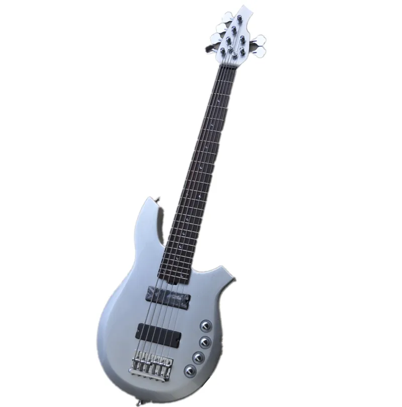 Factory Custom 6 Strings Music Electric Bass Guitar z księżycami, 2 przetworniki można dostosować