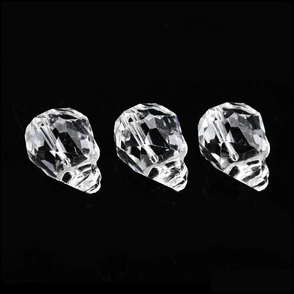 20mm 5pcs Skull Crystal Beads Suncatcher Crystal Prisms Faceted Skull Crystal Charms Skull Head Diy Bracelet Jewelry Accessories H
