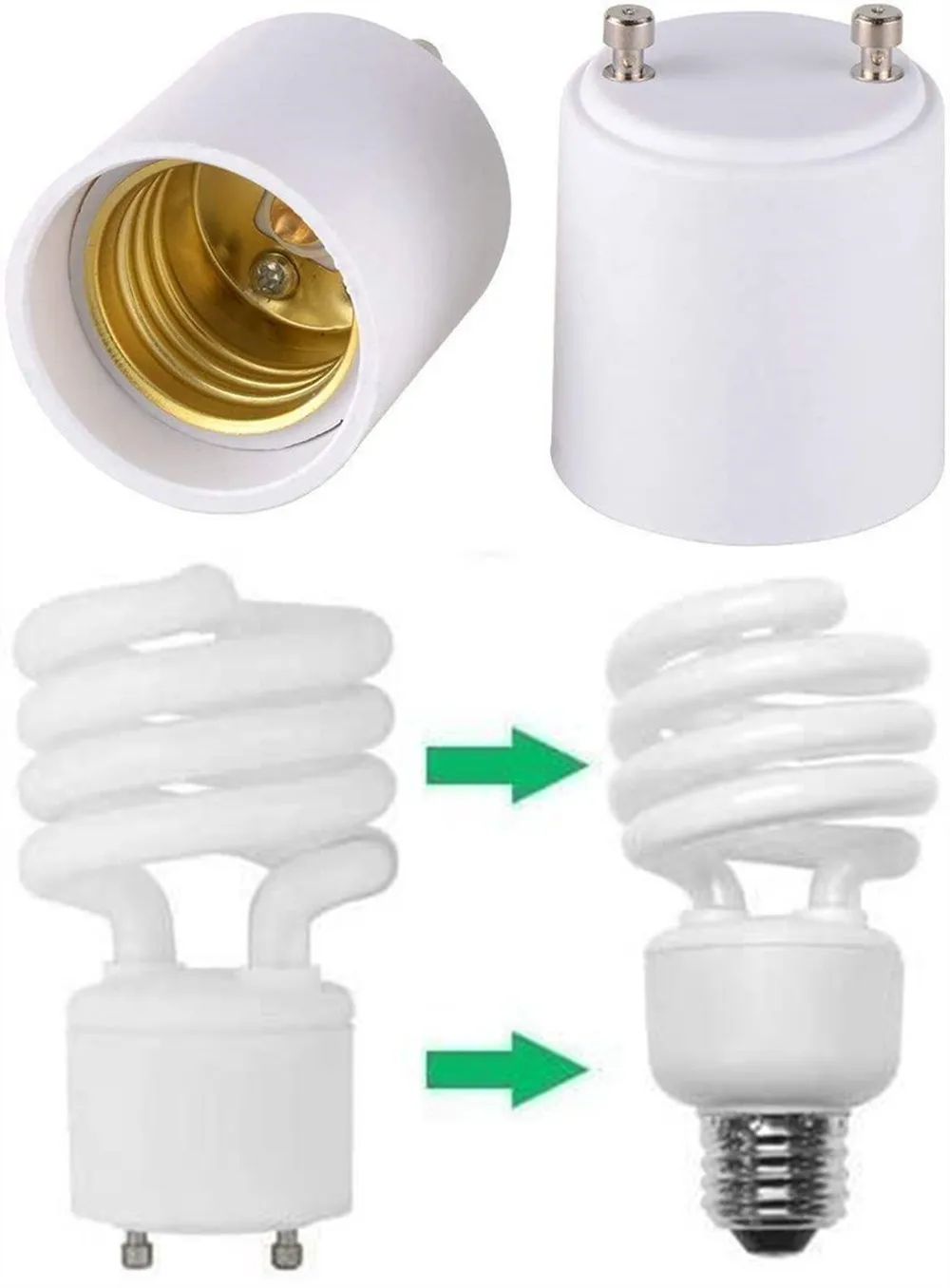 Gu24 Socket E26 Bulb Socket Adapter: GU24 To E26/E27 Converter, Heat & Fire ...