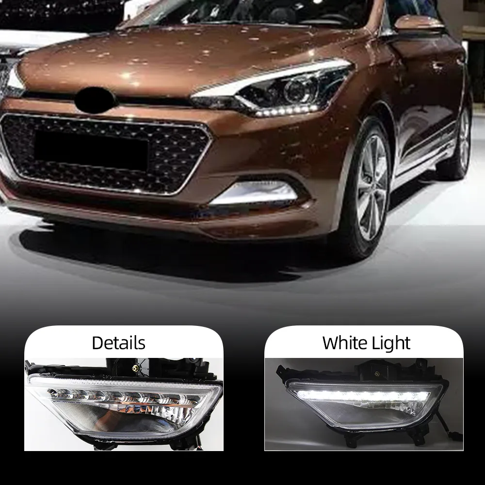 2pcs auto LED luce diurna diurna per Hyundai I20 2015 2016 2017 DRL impermeabile 12V fendinebbia copertura