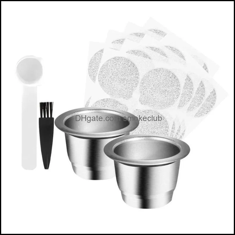 Coffee Filters Filter Set Office Accessories Draining Cup Home Stainless Steel Reusable Pots With Foil Lid Refillable Drinking