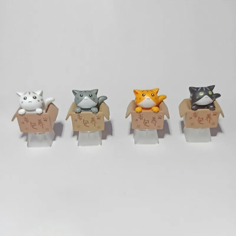 ABS Özel Karikatür Anime Kedi KeyCap Alt Aydınlatmalı Kesme Mekanik Klavye Anahtar Kapağı Için Alt Aydınlatmalı KeyCAPS Hediye