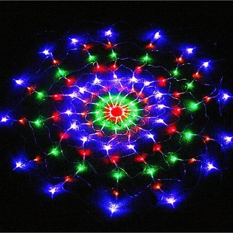 1.2m 120leds 8 أوضاع AC 220 فولت العنكبوت الملونة ويب LED Fairy String Light