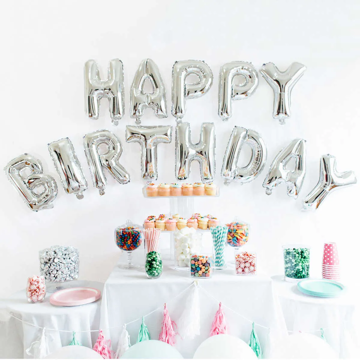 FENGRISE 40inch Happy 18 Decorazioni Feste Di Compleanno Argento