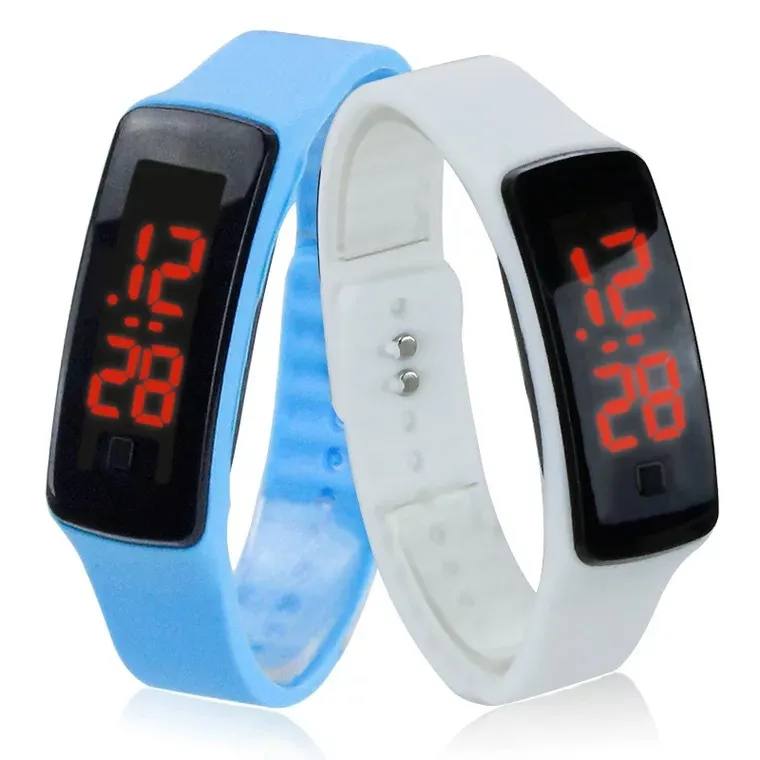 Coloré Sport LED montres bonbons gelée hommes femmes Silicone caoutchouc écran LED montre numérique Bracelet bande montre-Bracelet 2021