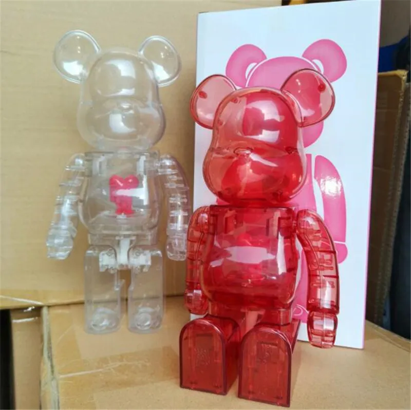 Nyaste 400% 28 cm Bearbrick ABS Design of Hearts Fashion Bear Figures Toy for Collectors Bearbrick Art Work Model Decoration Toys