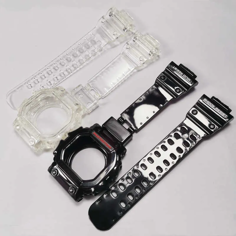 GX56 Black Silicone Watch-полоса резиновый ремешок и рамки спортивные водонепроницаемые часы GX56BB GXW-56 Watch Band Bezel с инструментами H0915