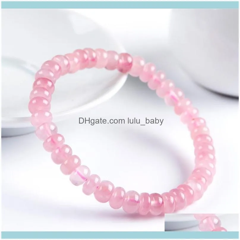 Beaded, Strands Genuine Natural Rose Pink Quartz Crystal Marquise Bead Stretch Fashion Bracelets For Women 7mm 8mm 9mm 10mm1