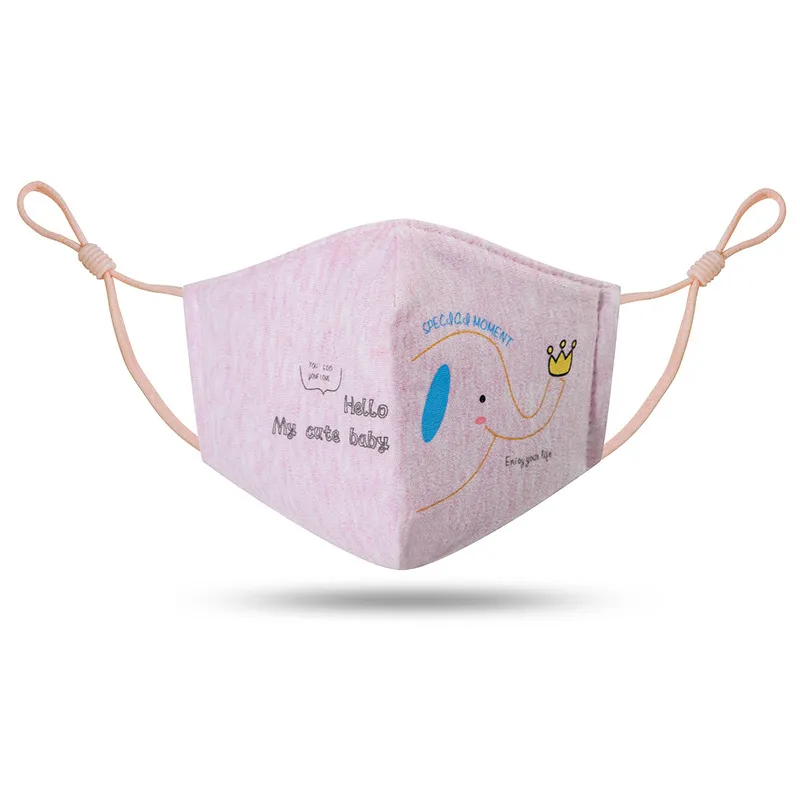 New Children cartoon baby elephant cotton mask tridimensionale antipolvere traspirante e lavabile