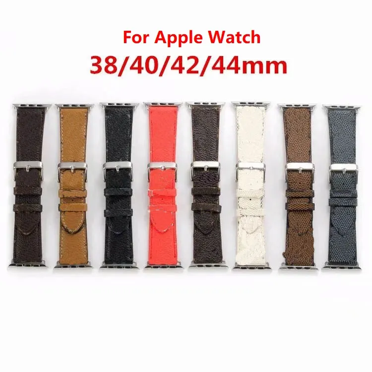 럭셔리 디자이너 워치 밴드 시계 밴드 42mm 38mm 40mm 44mm iwatch 2 3 4 5 밴드 가죽 스트랩 팔찌 패션 스트라이프 워치 밴드