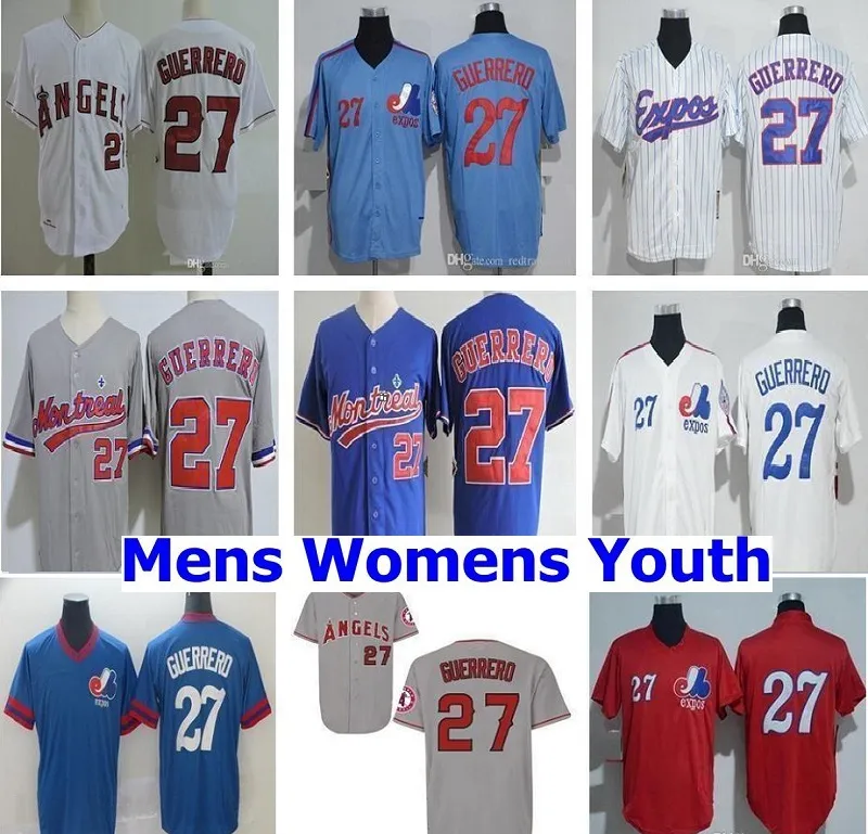 2018 Salón de béisbol de la Fama Montreal Exposs # 27 Vladimir Guerrero Jersey Mens Mujeres Juveniles 1982 Vintage Mesh BP 2004 Retro Kids Shirts