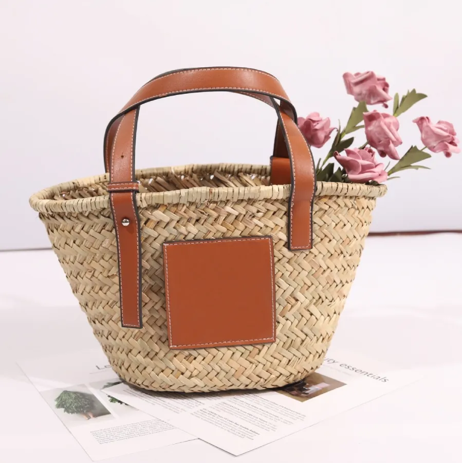 Fashion Designer Women Shoulder Bag High Quality Straw Bags with PU Handle  Summer Rattan Beach Bag Luxury Travel Basket Tote Bag - AliExpress