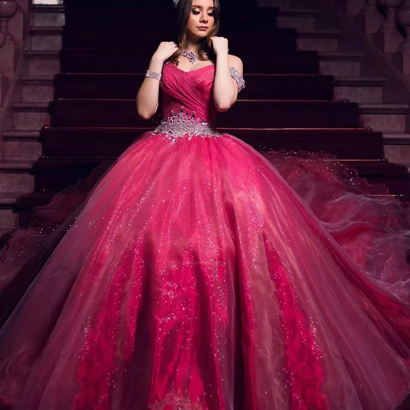 hot pink quinceanera dresses