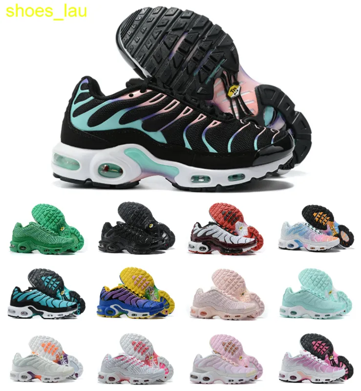 TN Artı Koşu Ayakkabıları TNS Kadınlar Üçlü Siyah Beyaz Atlanta Gerçek Yeşil Hiper Pastel Bule Turuncu Pembe Tozlu Şeftali Bayan Spor Sneaker