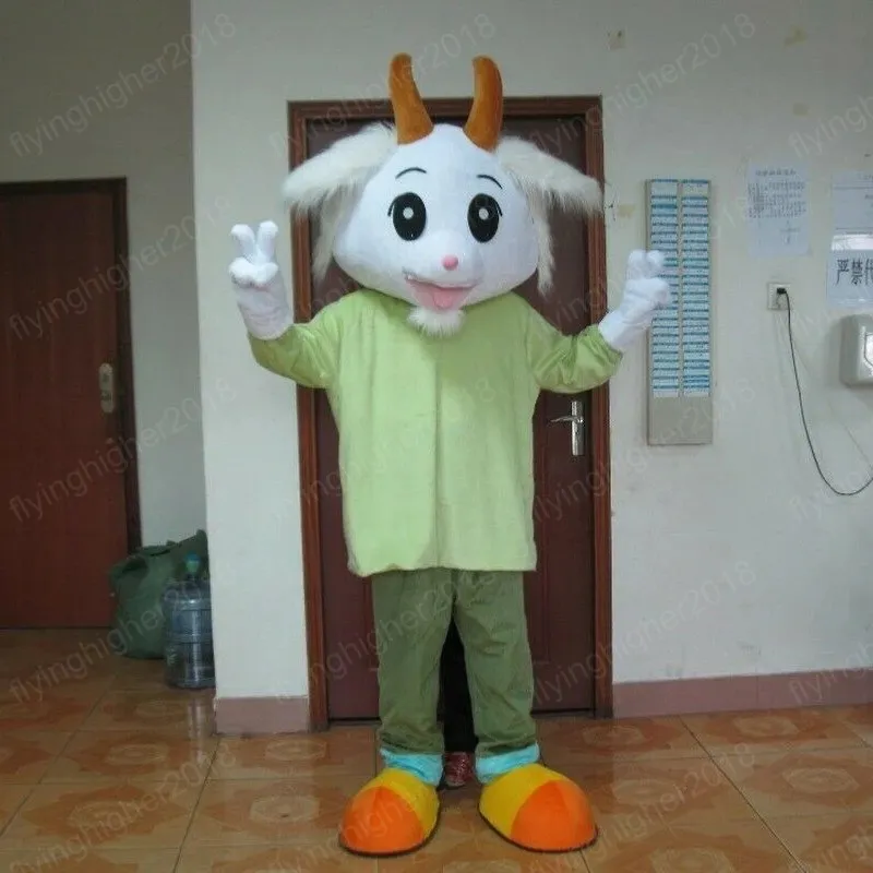 Hallowee White Goat Mascot Costume Top Quality Cartoon Anime theme character Carnival Adult Unisex Dress Christmas Birthday Party Outdoor Outfit