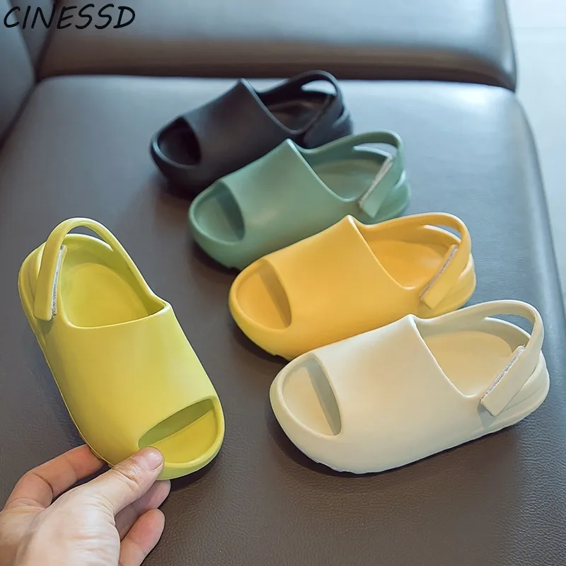 Baby Toddler Kids Adults Slip-On Fashion Sandals Boys Girls Foam Beach Summer Slides Bone ResinChildren Lightweight Water Shoes 210226