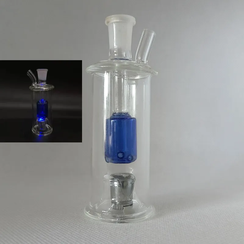 Hookah 10 mm złącza mini bong wodny z światłem LED palenie grube szkło Pyrex przezroczyste perc małe bong glow w ciemnym perkolator recyklingu