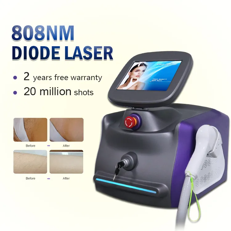 Permanent hårborttagning av hög kvalitet 808nm Diod Laserutrustning Tre våglängd 755nm 808Nm 1064Nm Laser Beauty Machine