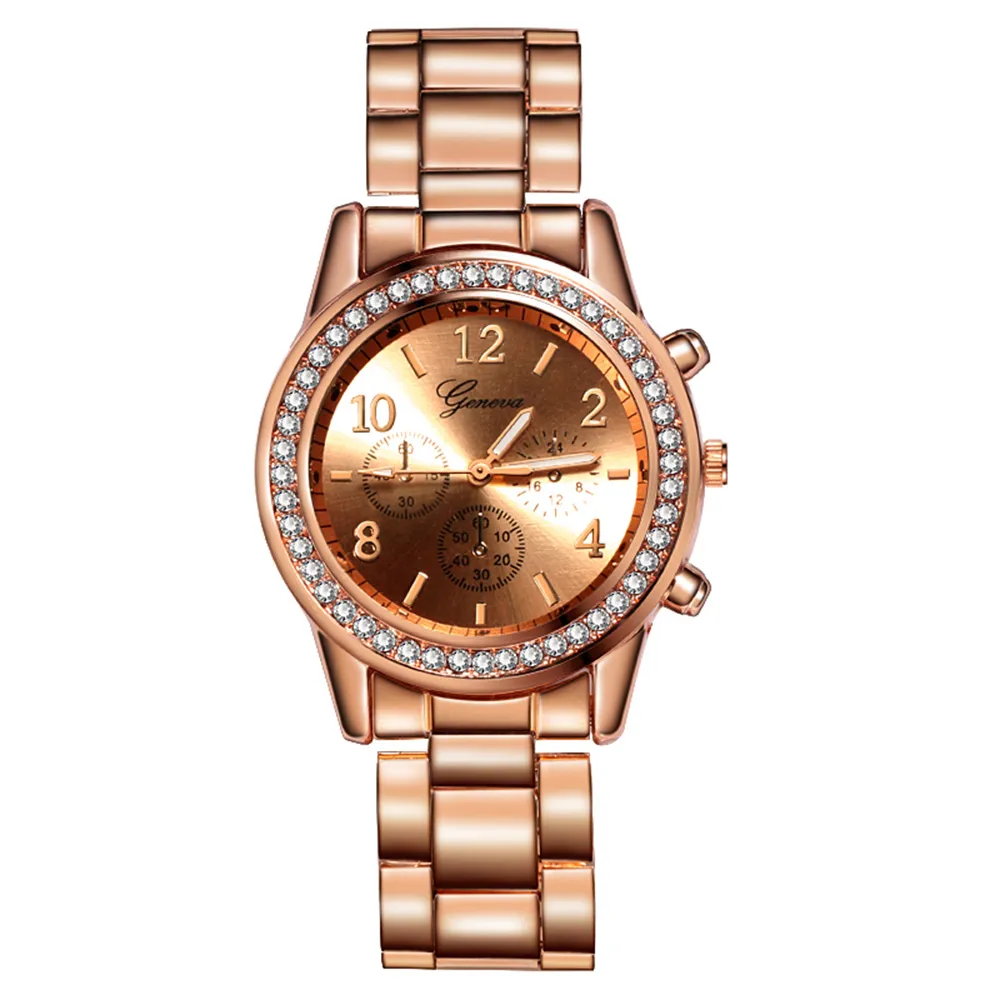 Kvinnor tittar på Genève Rhinestones Watch Women Watches Ladies Gold Watch Fashion Classic Watch