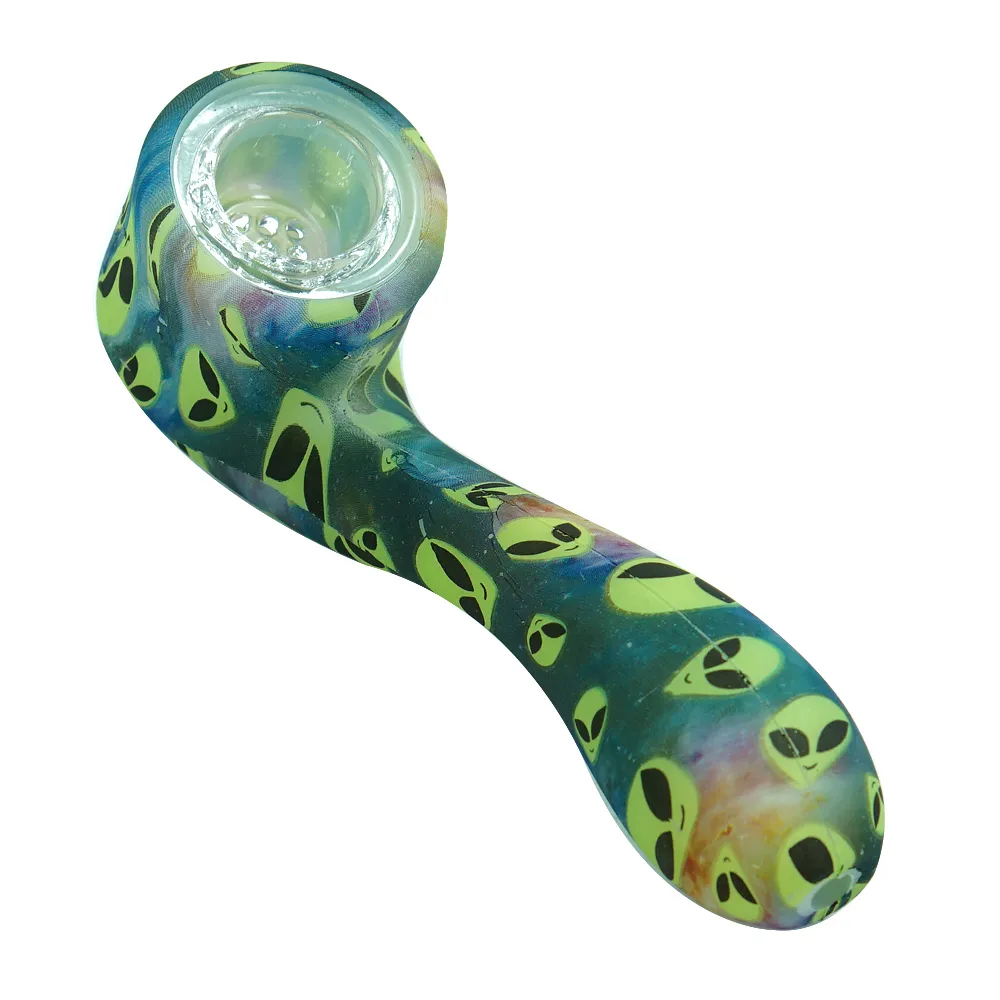 Smoking Pipe Wax Dab Rigs Siliconen Water Bongs Hookah Bong Lepel Pijpen Onbreekbare Houder voor Vape Glow in Dark