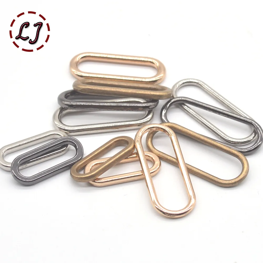 20 stks / partij zilvergoud brons 20mm 25mm 30mm verbinding ovale ring legering metalen schoenen tassen kledingstuk gespen DIY accessoire naaien