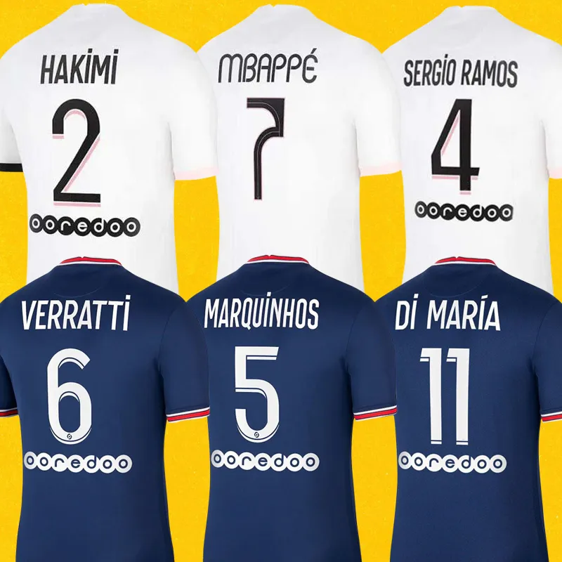 Maillot de foot psg Jordan MBAPPE VERRATTI KEAN DI MARIA KIMPEMBE MARQUINHOS Neymar JR maillot de football 21 22 hommes enfants