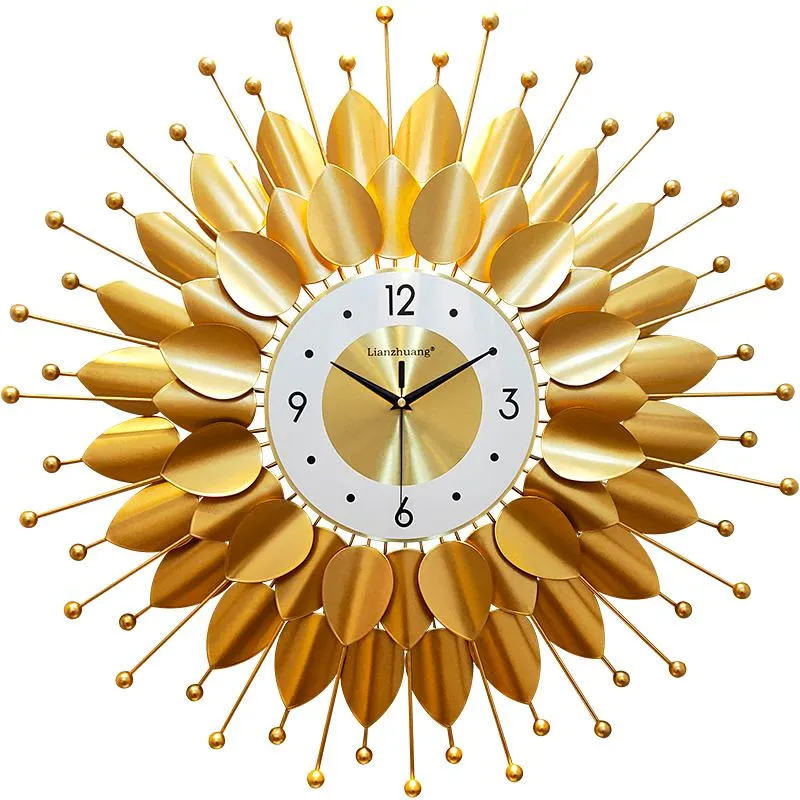 Orologi da parete Nordic Luxury Metal Modern Large Gold Clock 3d Simple Art Orologi Horloge Murale Home Decoration FZ295