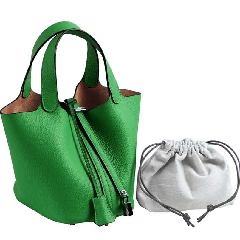 100 % echtes Leder Damen-Luxusmarken-Handtaschen, Luxus-Handtaschen, Designer-Tragetasche, klassischer weicher Eimer 220310