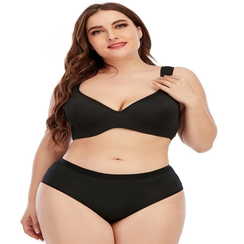 Seamless Wide Straps Plus Size Womens Bra And Panty Set Back With Full Thin  Cup And Underwire Firm Support Lingerie In 90/95/100C D E CUP Q0705 From  Sihuai03, $15.07