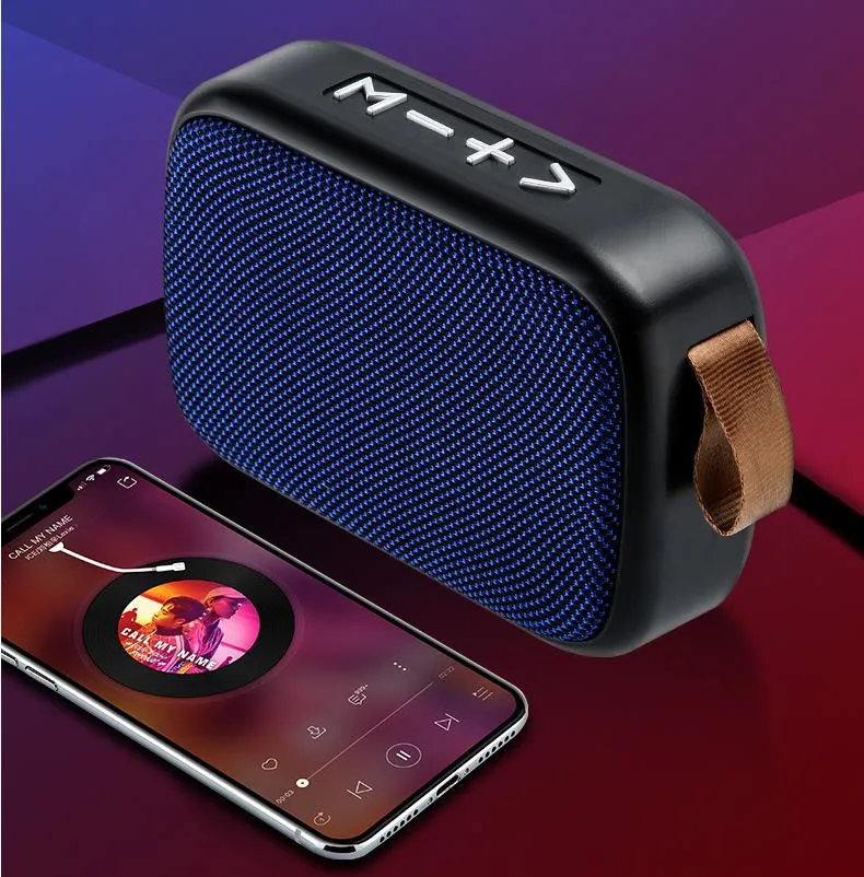 G2 Draadloze luidsprekers Fabric Art Bluetooth-luidspreker Outdoor FM TF-kaart U Disk Audio Creatieve draagbare mini-subwoofer Cadeau in doos