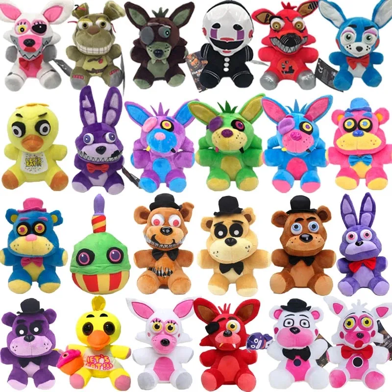 18CM FNAF Jouets En Peluche Freddy Bear Foxy Chica Clown Bonnie Animal En Peluche  Poupées Kawaii Cadeaux Danniversaire De Noël Pour Les Enfants Du 3,18 €