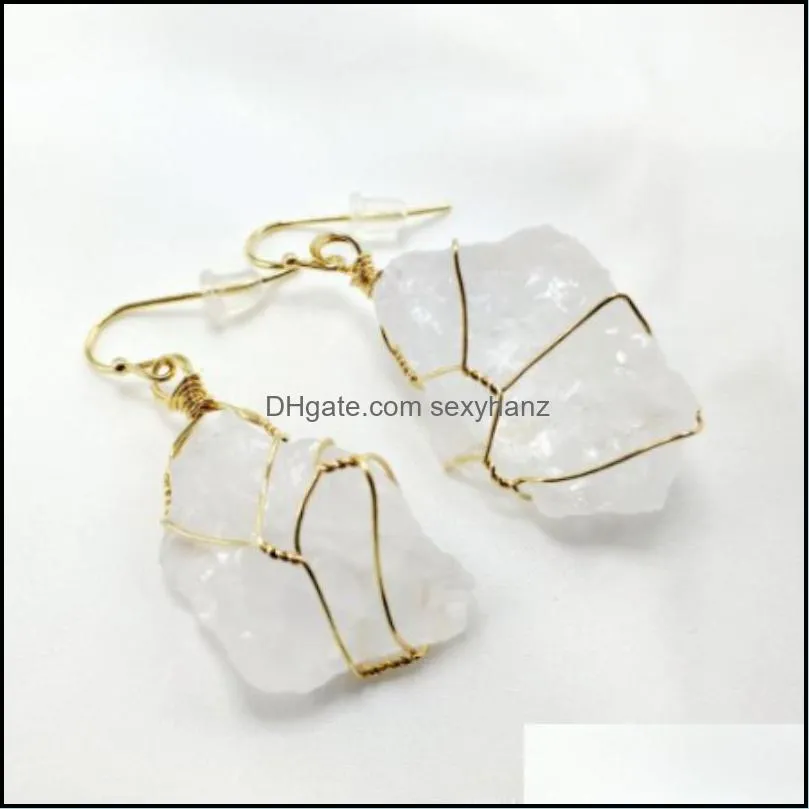 pretty Nature Stone Pendants amethyst Rose Quartz White crystal Lemon crystal fluorite Charms Stone For Necklace 706 T2