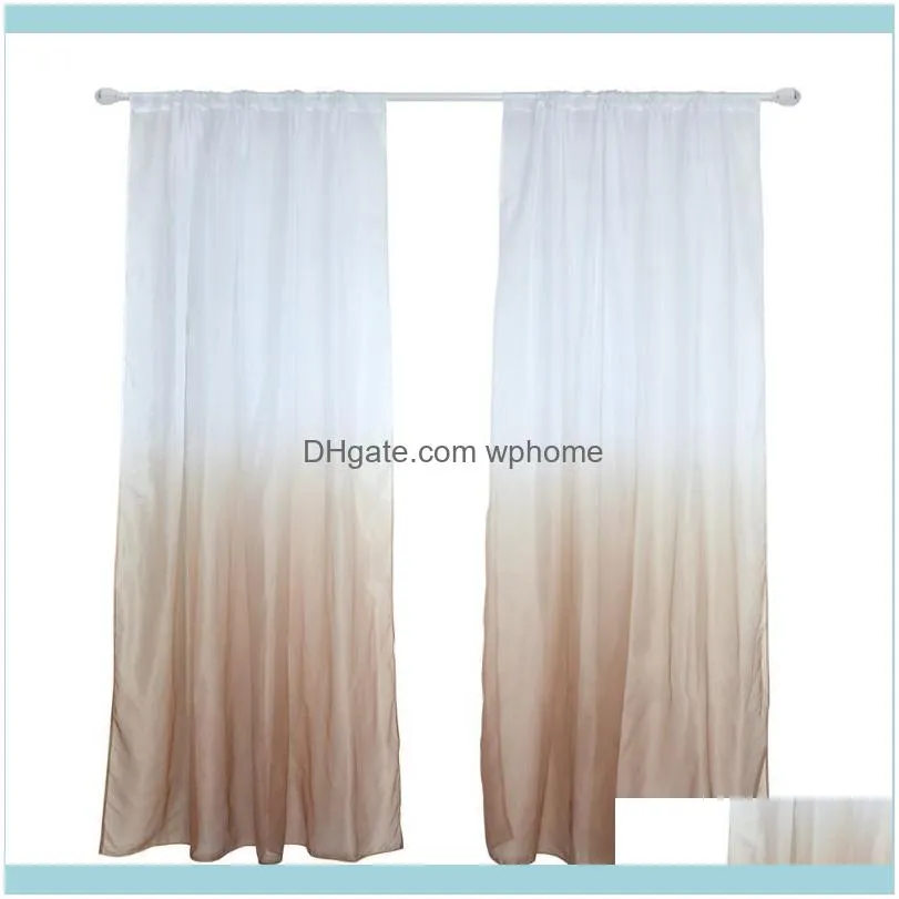 Curtain & Drapes ! Modern Gradient Color Window Tulle Sheer Drape Valance Bedroom Decor Home Textile1