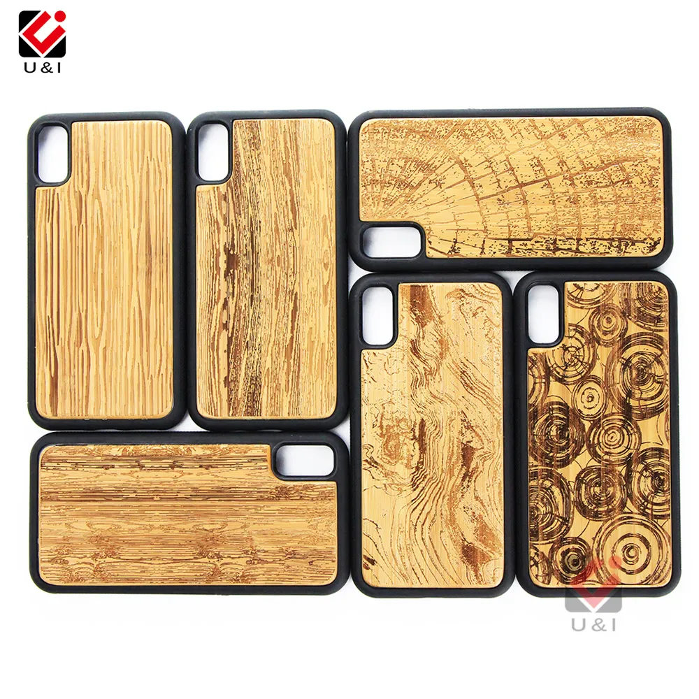 2021 Custodie per telefoni in TPU di bambù in legno naturale ecologico Design personalizzato Arte stampata antiurto per iPhone 11 12 Pro XS XR Max
