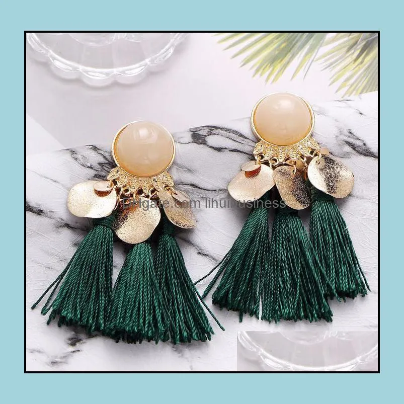 Bohemian Earring Earings 7cm Long Beige Tassel Earrings For Women Bohemian Exaggerated Earring Earings Jewelry Earing Brincos Brinco Oorbellen