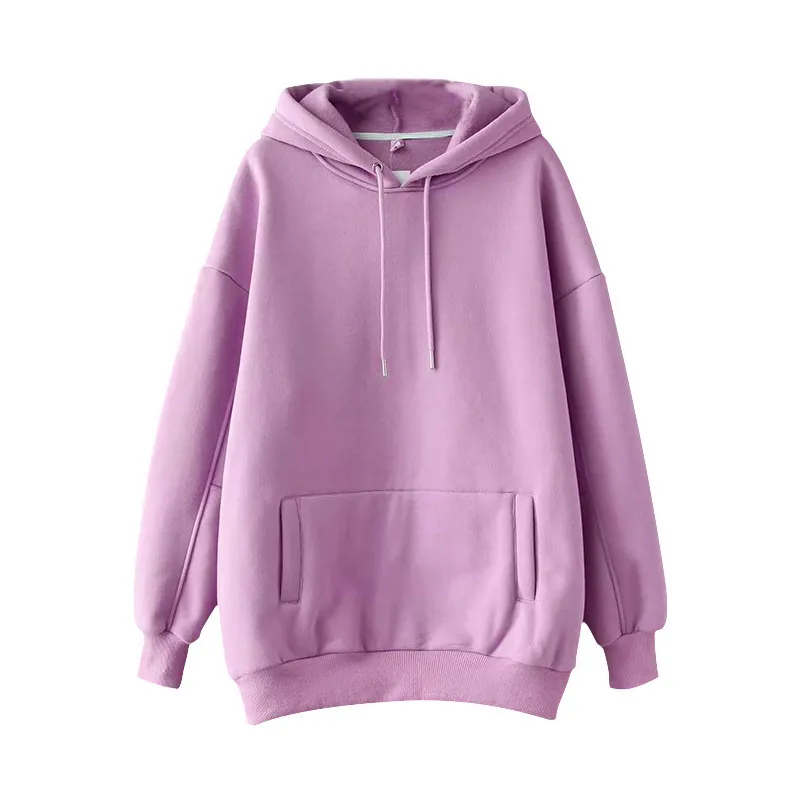 DHgate.com:Womens Casual Solid Long-Sleeve Hooded Sweatshirt