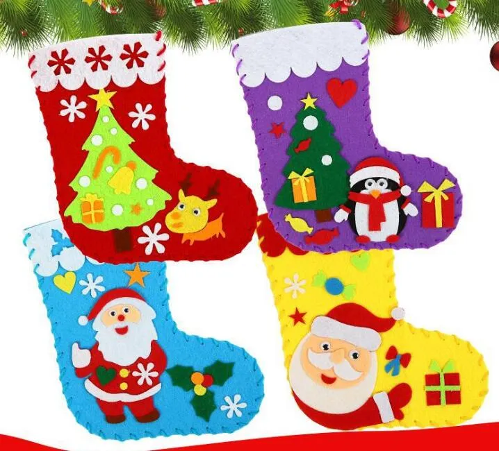 Porównaj z Podobne przedmioty Christmas Stockings Dekoracje Prezenty Torby Dla Dzieci Przedszkole DIY Snowman Santa Candy Torba Xmas Drzewo Torba Prezent Dostarcza Pandenty