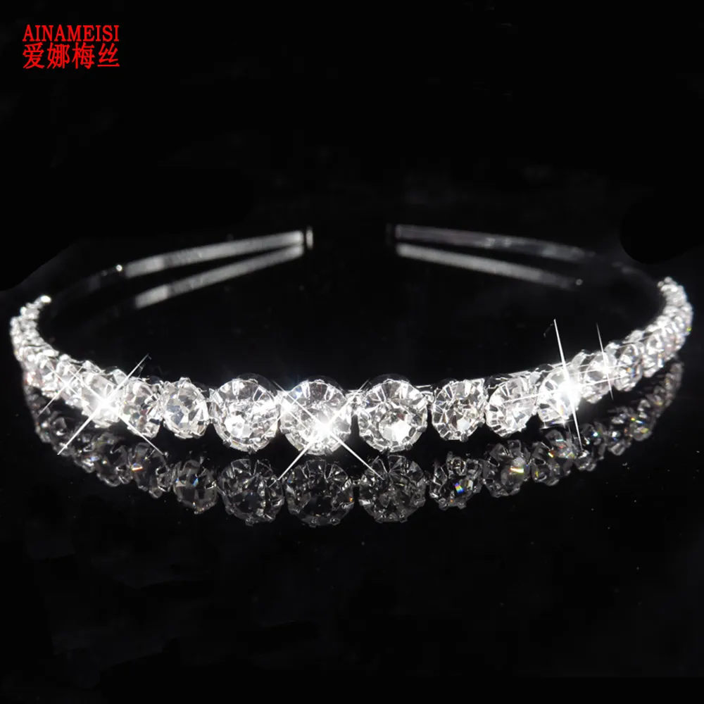 Accessoires de cheveux de mariée à la mode pour femmes, bandeaux de cheveux en perles de cristal strass, couronne de mariage, diadème, bijoux de cheveux de mariage