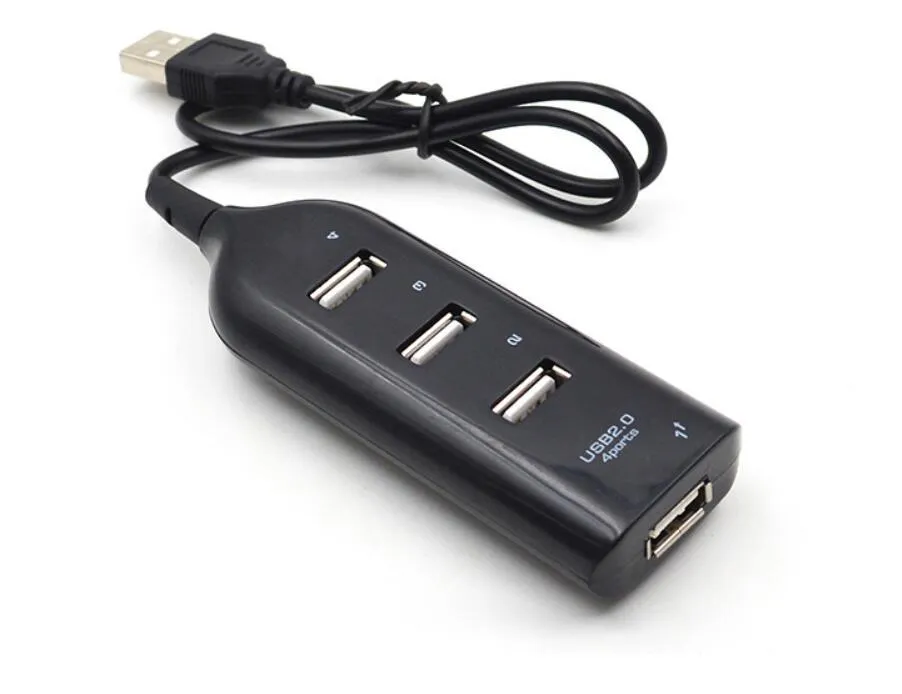 Mini 4 Port USB 2.0 HUB Splitter Socket Expansion Switch Charger For Desktop PC Laptop Adapter Converter Data Charger Cable
