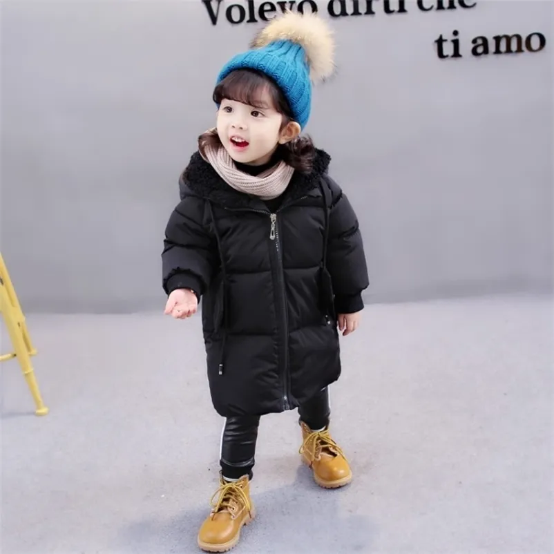 1-7yrs Wints Girls Kurtki Z Kapturem Clothin Dzieci Chłopcy Płaszcz Ciepłe Jesień Dzieci Outerwearcoats Casual Baby Clothes Stroje 211204