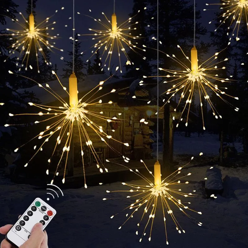 Saiten 1-4Pack Feuerwerk LED-Leuchten Wasserdichte Kupferdrahtstreifenschnur für Hochzeitsdekor Fee Licht Weihnachten D30